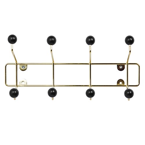 Present Time - Hutständer - Garderobe - Saturnus - Schwarz/Gold - 34x15x14cm von Present Time
