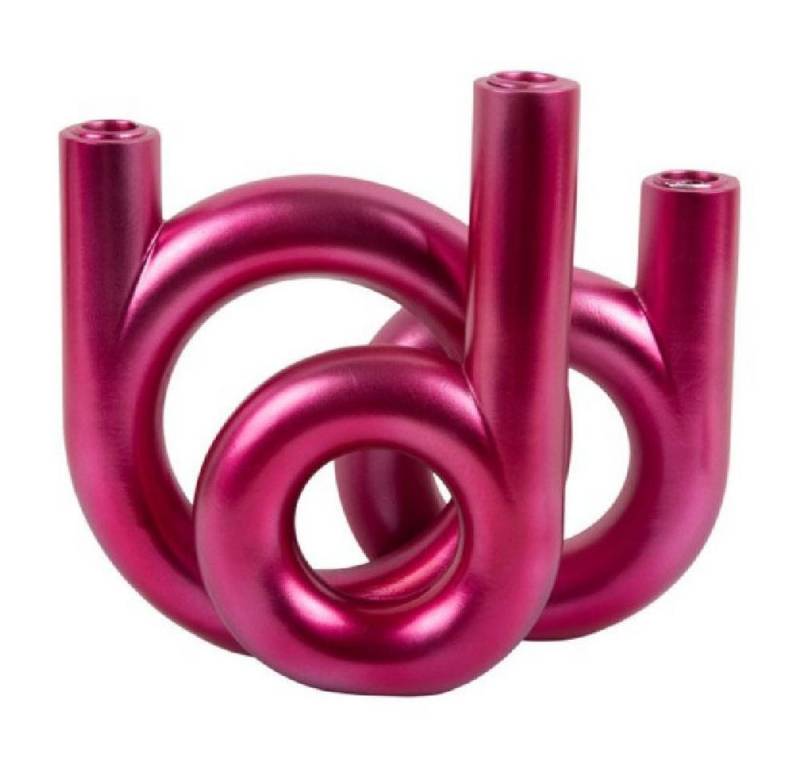Present Time Kerzenhalter Kerzenständer Rings Candle Holder Metallic Pink (20cm) von Present Time
