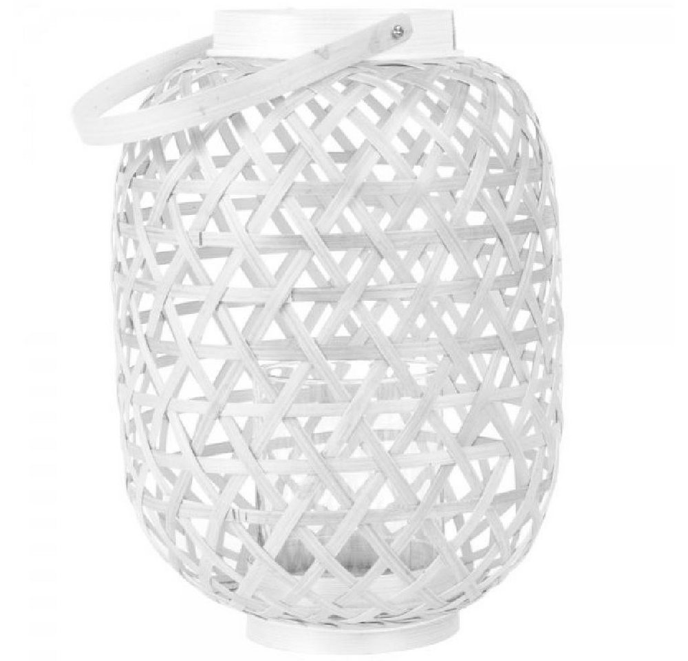 Present Time Kerzenhalter Laterne Lattice Bamboo White (27x19cm) von Present Time