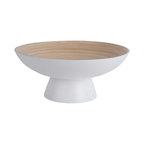 Present Time Schale Fruit Bowl Puro - Weiß - Ø30cm - Rund - Bamboo - Moderne Dekoschale - Schüsse von Present Time