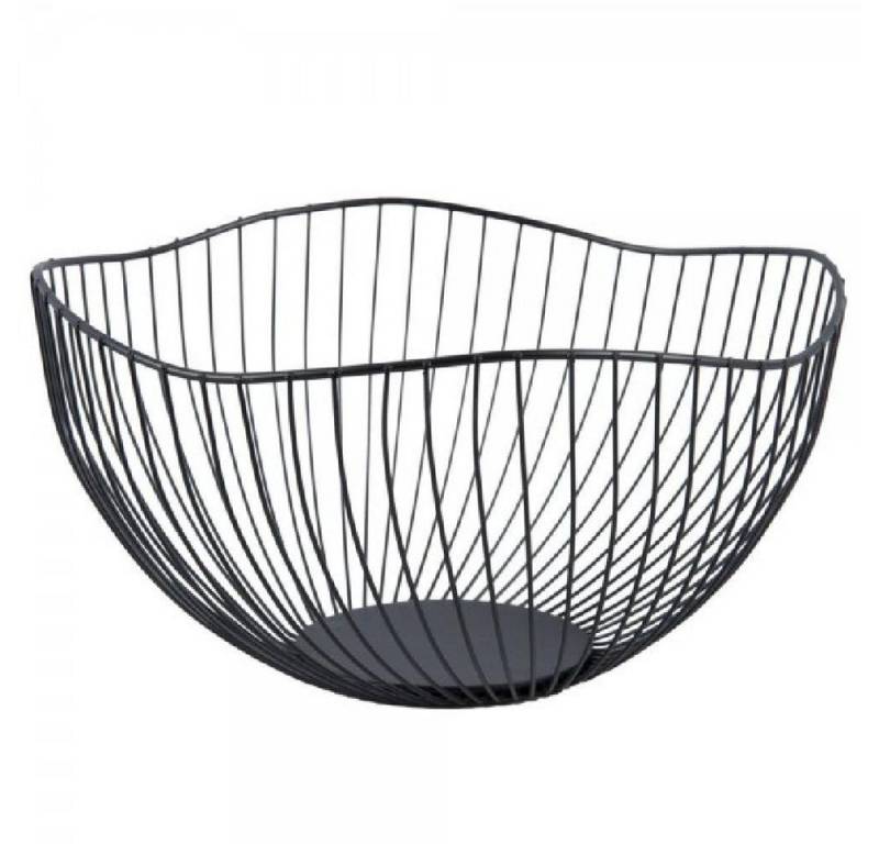 Present Time Servierschale Obstkorb Fruit Basket Wave Schwarz von Present Time