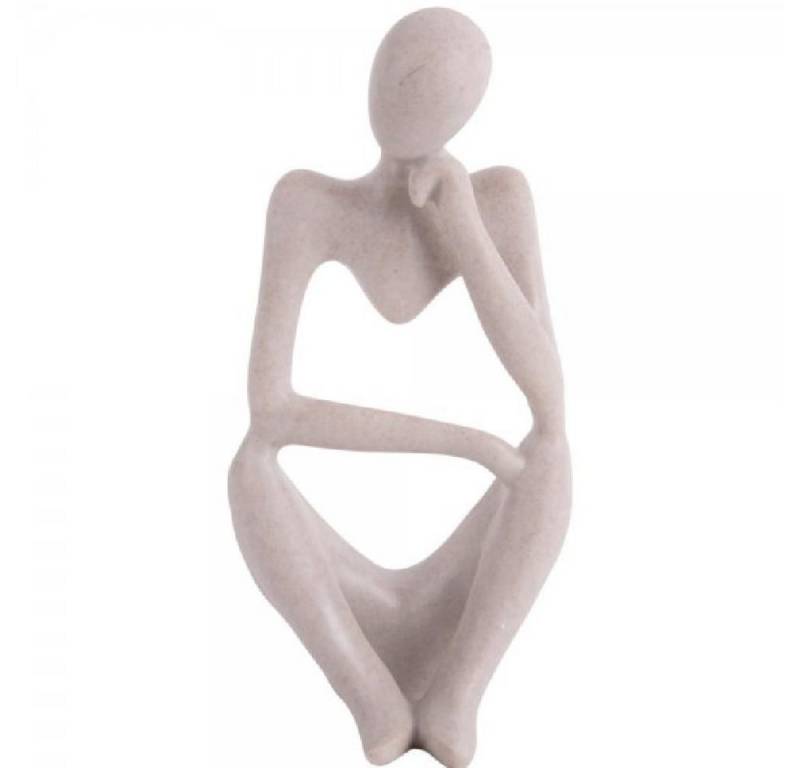 Present Time Skulptur Statue Wondering Polyresin Light Grey (24x10x11,5cm) von Present Time