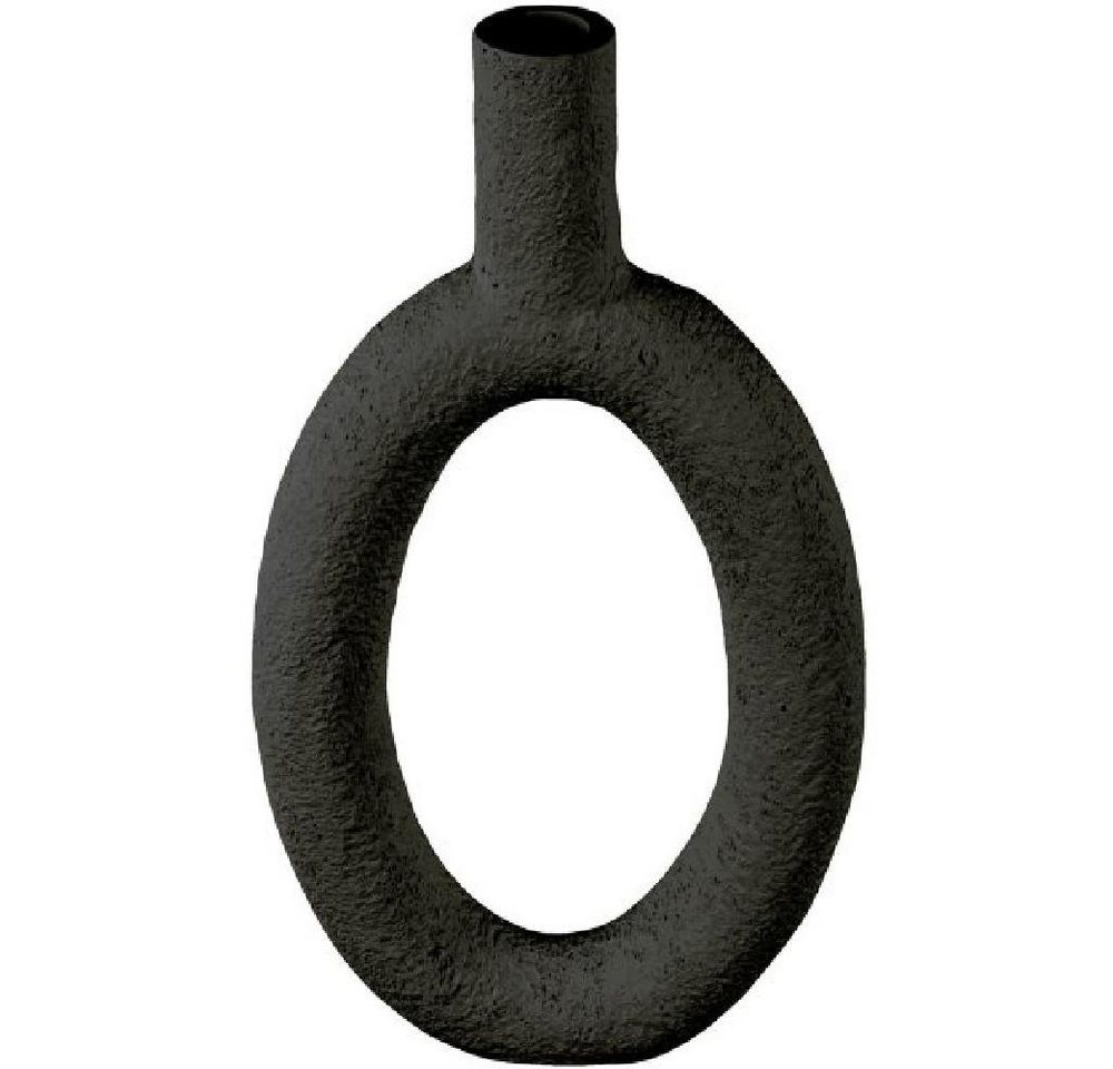 Present Time Skulptur Vase Ring Oval High Polyresin Black (16,5x3,5x31cm) von Present Time