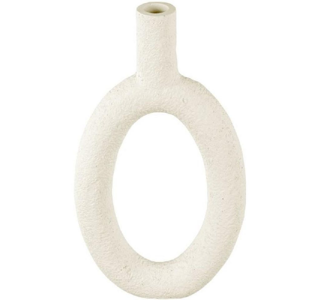 Present Time Skulptur Vase Ring Oval High Polyresin Ivory (16,5x3,5x31cm) von Present Time