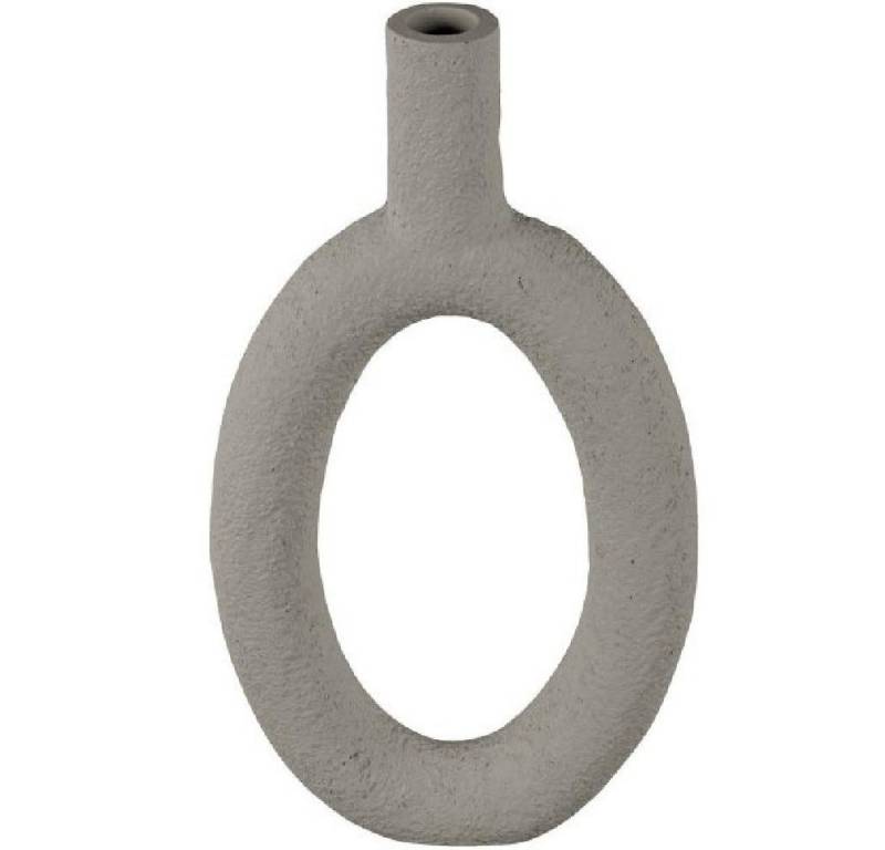 Present Time Skulptur Vase Ring Oval High Polyresin Warm Grey (16,5x3,5x31cm) von Present Time