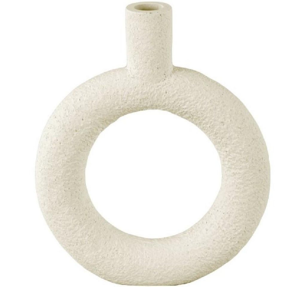 Present Time Skulptur Vase Ring Oval Round Polyresin Ivory (18x3,5x22,5cm) von Present Time