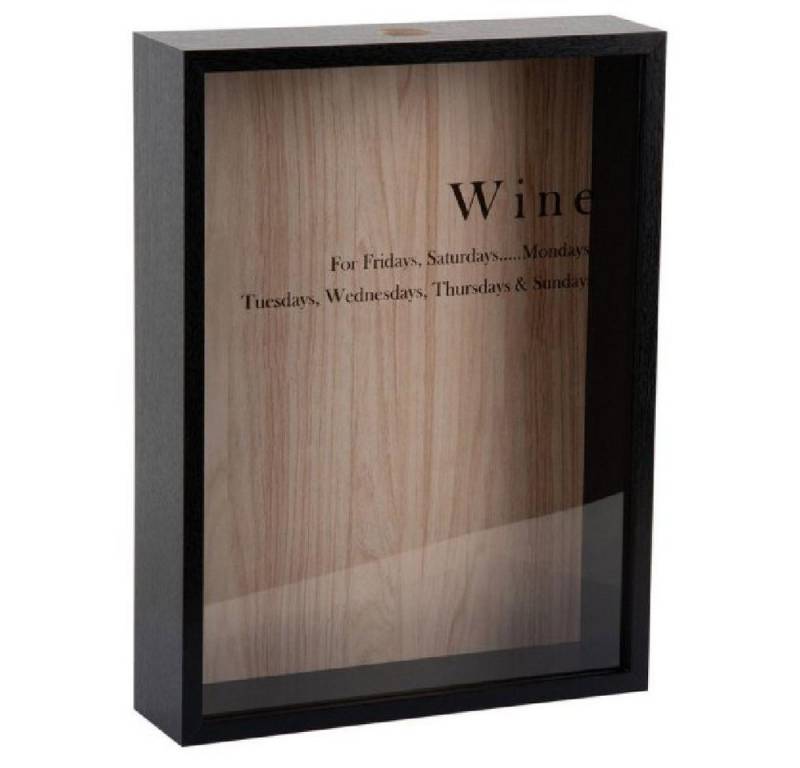 Present Time Weinflaschenöffner Wandbox für Weinkorken Wine Momentum Box Schwarz von Present Time