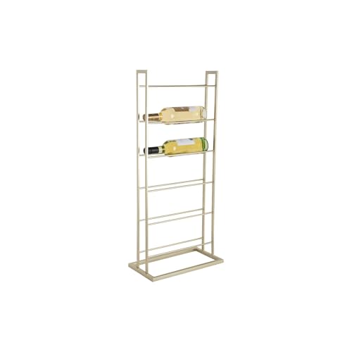 Present Time Weinregal Single Floor - Gold lackiert - 38x20x84.5cm - Rechteck - Eisen - Weinregal für Flaschen - Flaschenregal - Kellerregal - Regale - Flaschenhalter von Present Time