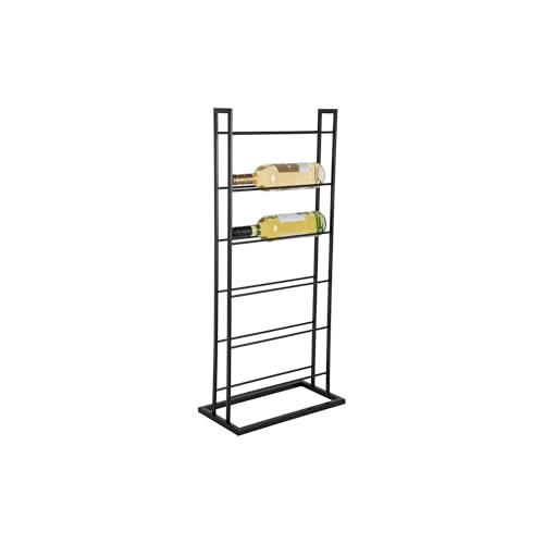 Present Time Weinregal Single Floor - Schwarz - 38x20x84.5cm - Rechteck - Eisen - Weinregal für Flaschen - Flaschenregal - Kellerregal - Regale - Flaschenhalter von Present Time