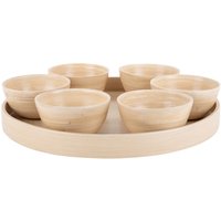 Schalen für Snacks puro mit Tablett, 6er-Set Schalen für Snacks puro mit Tablett, 6er-Set von Present Time