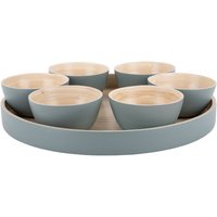 Schalen für Snacks puro mit Tablett, 6er-Set Schalen für Snacks puro mit Tablett, 6er-Set von Present Time