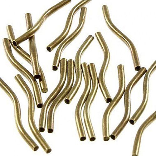 Perlen Röhren gewellt 21 mm (100 Stück) – Marke presentoirs-pour-bijoux von Présentoirs pour Bijoux