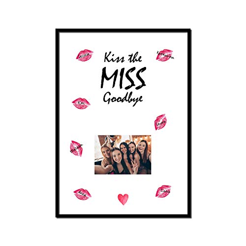 Presentou Kiss The Miss Goodbye Poster als Erinnerung/Andenken an den Junggesellenabschied Junggesellinnenabschied | JGA Spiel | Bachelorette Party DIN A3 Plakat von Presentou