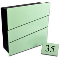 Chartwell Green Bundle - Nicht Personalisierte Statement Wandbriefkasten & Hausnummer Aus Granit | 2-Stellig von PresentsMadePersonal