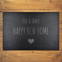 Personalisierte New Home Käseplatte, Aus Riven Schiefer, Lasergeätzt, 30 X 20, 5 cm, Perfektes Geschenk Für Neue Hausbesitzer von PresentsMadePersonal