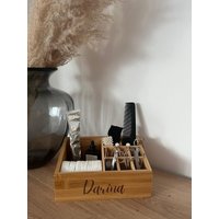 Personalierter Organizer, Wunschtext, Holzorganizer, Aufbewahrungsbox, Schreibtischorganizer, Pflegeprodukte, Schreibtisch von Presentsmadewithlove