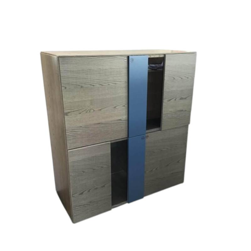 Highboard Madia Korpus Eiche Basalt Antik-Look Einlagen Aus Glas von Presotto
