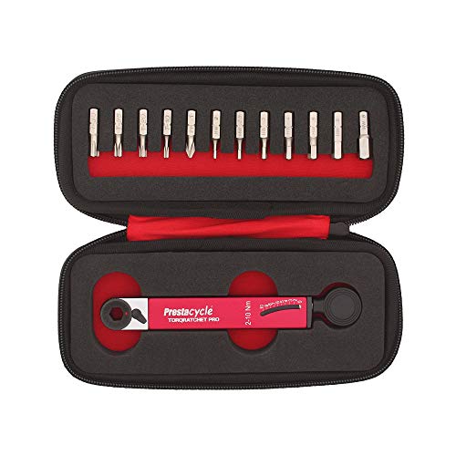 Prestacycle TorqRatchet Pro Multi-Tool – 2-in-1 Ratsche zum Anbringen und Entfernen von Ratschen plus 2 ~ 10 Nm Strahldrehmomentwerkzeug, 3 x Ablesung (Brieftaschen-Kit mit (12) S2-Sechskant-Bits) von Prestacycle