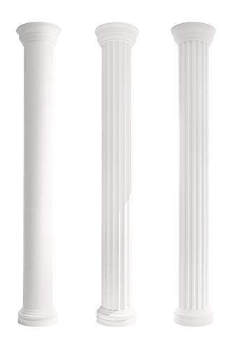 Halbsäulenschaft stark kanneliert | harte Acryl Außenschicht | Fassade | Barock | Außendekor | Stuck | weiß | EPS | 255 mm | LC101-22H von Prestige Decor