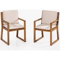 Gartenstühle 2er Set aus Akazienholz , ca. 54 x 59 x 88 cm - Braun von Prestige Home Living Indoor