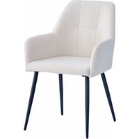 2er-Set Esszimmerstuhl, gepolstert aus Samt, ca. 60 x 57 x 87cm - Beige von Prestige Home Living Indoor