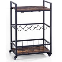 Servierwagen auf Rollen, ca. 60 x 34 x 90 cm - Braun von Prestige Home Living Indoor