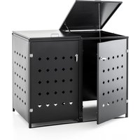 2er Mülltonnenbox Raute aus Edelstahl, ca. 138 x 115 x 77,5 cm - Anthrazit von Prestige Home Living Outdoor