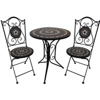 3.tlg Sitzgruppe Mosaik mit Tisch Ø 60 cm & 2 Stühlen ORIENT - Mehrfarbig von Prestige Home Living Outdoor