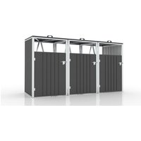3er Mülltonnenbox, ca. 240 x 80 x 122 cm - Anthrazit von Prestige Home Living Outdoor