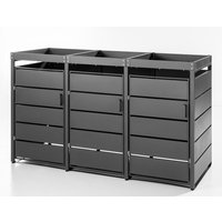 3er Mülltonnenverkleidung, ca. 196 x 80 x 125 cm - Anthrazit von Prestige Home Living Outdoor