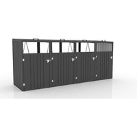 4er Mülltonnenbox, ca. 320 x 80 x 122 cm - Anthrazit von Prestige Home Living Outdoor
