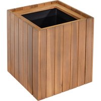 Pflanzkübel geölt aus Akazienholz, quadratisch, ca. 30 x 30 x 35 cm - Braun von Prestige Home Living Outdoor