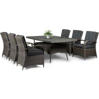 Dining Set Sitzgruppe DUBLIN 19tlg. aus Aluminium inkl. Polsterauflage, Braun von Prestige Home Living Outdoor