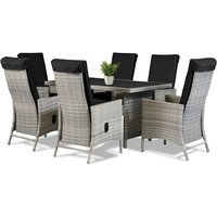 Dining Set Sitzgruppe JUNIO 13tlg. aus Aluminium inkl. Polsterauflage, braun-grau von Prestige Home Living Outdoor