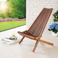 Holzliegestuhl aus Akazienholz klappbar, ca. 56 x 69 x 84 cm - Braun von Prestige Home Living Outdoor