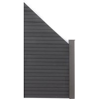WPC-Sichtschutzzaun CARACAS V2 - 1x Schrägelement - Grau von Prestige Home Living Outdoor