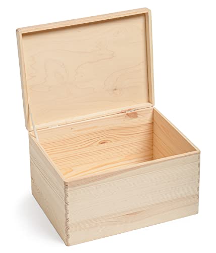 Prestige Wicker Aufbewahrungsbox aus Holz mit Deckel, mittelgroß von Prestige Wicker