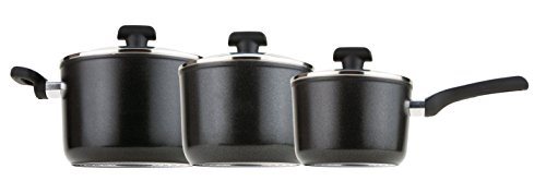 Prestige Duraforge Aluminium 3 piece saucepan set-Black Kochtopf, Schwarz von Prestige