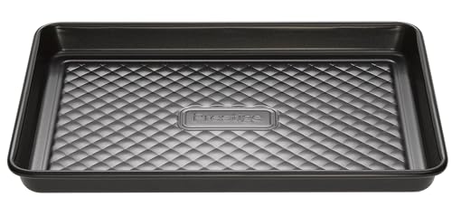 Prestige Inspire Kuchenblech - Kleines Backblech Tief - Ofenform - Antihaftbeschichtung - Robuster Kohlenstoffstahl - 26,5 x 19,5 x 2 cm, Schwarz von Prestige