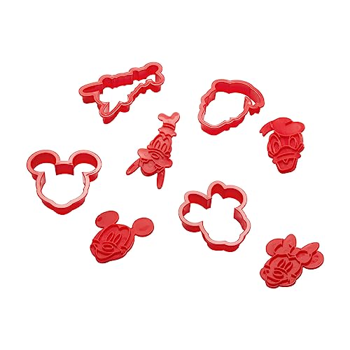 Prestige New Disney Bake with Mickey Mouse Plätzchenausstecher-Set mit 4 Stück - Rote Plätzchenausstecher mit Mickey und Freunde-Charakterstempeln inklusive, spülmaschinengeeignet von Prestige