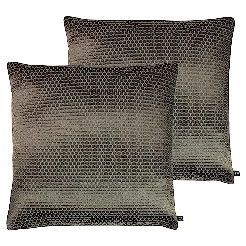 Prestigious Textiles Emboss Kissen, metallisches Polyester, gefüllt, 55 x 55 cm, Doppelpack von Prestigious Textiles