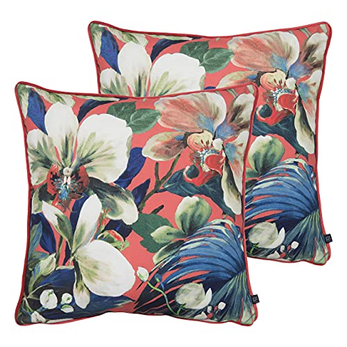 Prestigious Textiles Moorea Twin Pack-Polyester gefüllte Kissen, Koralle, 55 x 55cm, 2 von Prestigious Textiles