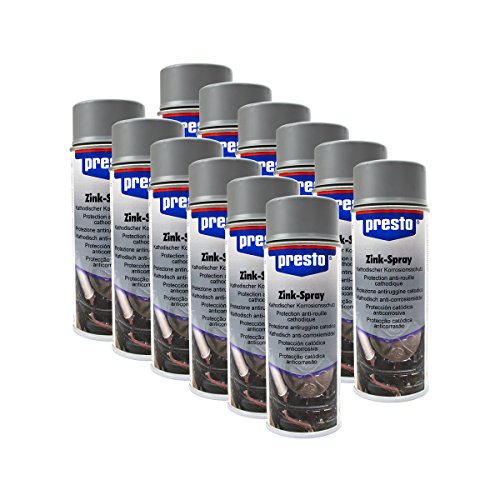 Presto 12x 308035 ZINKSPRAY Spray KALTVERZINKUNG KORROSIONSSCHUTZ EISENMETALL 40 von Presto