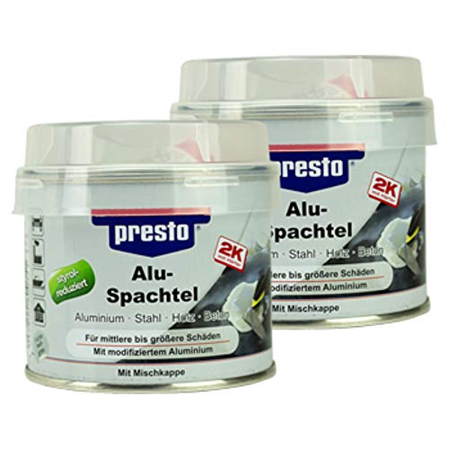 Presto 2X 600351 Alu-Spachtel Polyestermetallspachtel Füllspachtel 250 G von Presto