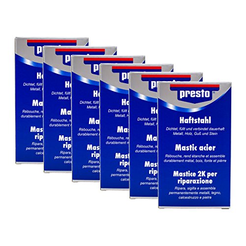 Presto 6X 603901 HAFTSTAHL DICHTER FÜLLEN KLEBEN DICHTEN LÖSUNGSMITTELFREI 125 g von Presto