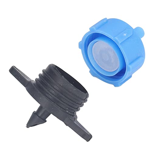 Pretfy 100 Pcs Tropfemitter Hochleistungsvorrichtung Großwässerung Uniformes Dripper-Geländekompensation Sprinkler Fließen Druckspülung 4mm (2L blau) von Pretfy