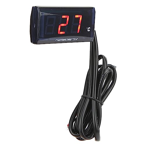 Pretfy 12 V Motorrad Digitales Wasser Langlebiger Einheiten Messgeräte -Adaptermotor Bräftig Rennen Dünne Thermometer -Roller Sensor Ultra LCD Temperatur (Rot) von Pretfy