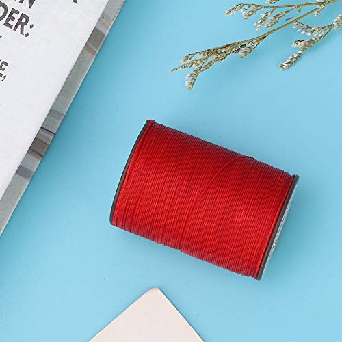 Pretfy 160 M Ledernähungswachskabel für Handarbeit Strick- und Handwerksfaden - Schwarz, Weiß, Rot, Königsblau (049 Big Red) von Pretfy