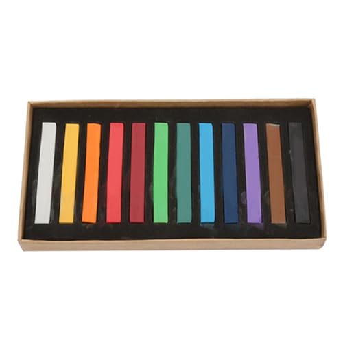 Pretfy 36 PCs Pulverbürste Kreide Pastells mit Mischwerkzeugen - Weiche Farbe Zum Skizzieren, Haarfärben und Puppenfarbe (12 Farben) von Pretfy