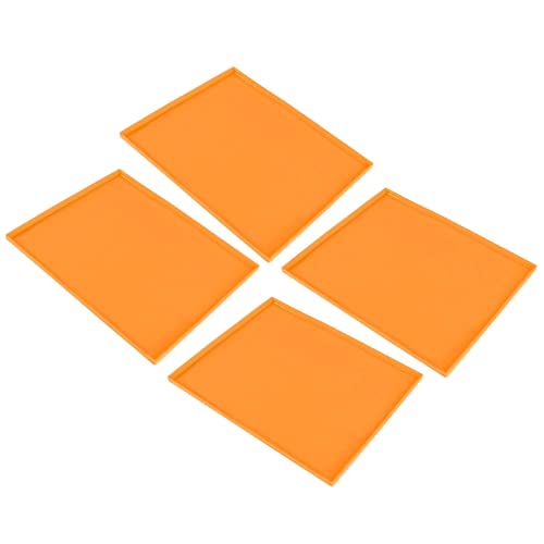 Pretfy 4 PCs Silikon -Dehydratormatten, Lebensmittelqualität mit Hoher Temperaturdehydratorschalen mit Kante (Orange) von Pretfy